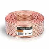 MANAX® Lautsprecherkabel weiß 2x1,5mm² 30m Ring, Transparent