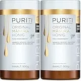 PURITI Manuka Honig MGO 400+ 500g aus Neuseeland mit zertifiziertem Methylglyoxal Gehalt - Laborgeprüft, Direktimport, reines Naturprodukt, frei von Zusatzstoffen (Packung mit 2)