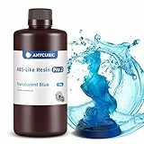 ANYCUBIC ABS-Like Resin Pro 2 3D Drucker Resin mit erhöhter Festigkeit und Zähigkeit, Geringe Schrumpfung, Hochpräzises 405 nm UV-härtendes Harz für allen Resin 3D Druckern, Transluzent Blau 1kg