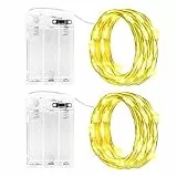 Gcstnn Lichterketten Batterie Timer, 2 Stück 3M 30LED Micro Fairy Lights IP65 Wasserdichte Kupferdraht für Zimmer Garten Krüge Flaschen Weihnachten Halloween In/Außen Deko DIY (Warmweiß)
