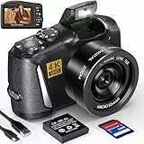 Longyi Digitalkamera 4K 48MP Kamera Fotokamera mit 64GB SD Card, 3-Zoll-LCD-Display Vlogging Kamera 1 Akku & Ladegerät, Kompaktkamera Fotoapparat for YouTube Teenagers Anfängerinnen