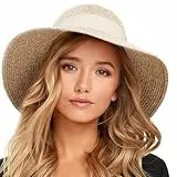 FURTALK Damen Sonnenhut UV-Schutz Strandhut Faltbar Sommerhut UPF 50+ Strohhut mit Breite Krempe