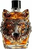 320ml 3D Whiskey-Dekanterflasche in Tierform, einzigartiger Likörspender in Tierform für Männer, Väter und Ehemänner, Bar-Dekoration für besondere Anlässe, Whiskey-Liebhaber (Wolf)