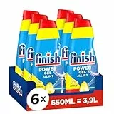 Finish Power Gel Citrus – Flüssiges Geschirrspülmittel für die Spülmaschine – 6 x 650 ml