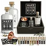 Make Your Gin Geschenkset in Holzbox - DIY Baukasten zum Selbermachen mit 12 Botanicals & Gewürzen - GIN Cocktail Geschenk Kit für Männer & Gin-Liebhaber zum Geburtstag Geschenkbox