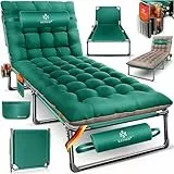 KESSER® Campingbett Feldbett klappbar 190x68x30cm bis 250kg belastbar aus Oxford-Gewebe & stabilem Stahlgerüst, Sonnenliege für Camping inkl. Tragetasche, Nackenkissen, Seitentasche & Getränkehalter