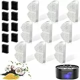 Cat Fountain Filter, 9 Pieces Filters + 9 Pieces Foam Filters for Cat Drinking Fountain, Filtering Hair (Sponge), Triple Filtration (Filter) Stück