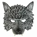 W WIDMANN MILANO Party Fashion - Wolfsmaske kinnlos, Tiermaske, Halbmaske, Accessoire Halloween, Karneval