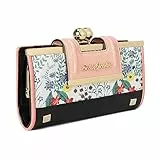 Gladdon Damen Geldbörse mit Blumenmuster – Vintage Portemonnaie mit 10 Kartenfächern, Sichtfenster, Kleingeldfach und 3 Fächern – Elegante Brieftasche für Frauen