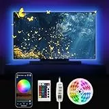 Nixtrve LED TV Hintergrundbeleuchtung, TV LED Strip 3M USB Bluetooth LED Streifen für 40-50 Zoll Fernseher und PC, RGB LED Streifen APP Control Musik Sync LED Beleuchtung für Deko