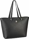 Tommy Hilfiger Damen Tote Bag Tasche Emblem Groß, Schwarz (Black), Einheitsgröße