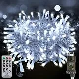 FairyGlim Weihnachtslichterkette mit Fernbedienung-20M 200 LED für Wasserdichte Outdoor Lichterkette mit 8 Modi. Ideal für Gärten, Partys, Terrassen und Balkon festliche Deko (Kaltweiß)