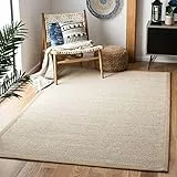 SAFAVIEH Naturfaser Teppich für Wohnzimmer, Esszimmer, Schlafzimmer - Natural Fiber Collection, Kurzer Flor, Natürlich, 160 X 229 cm