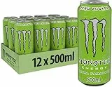 Monster Energy Ultra Paradise - koffeinhaltiger Energy Drink mit Kombination aus Apfel, Kiwi und Gurke - ohne Zucker und ohne Kalorien - in praktischen Einweg Dosen (12 x 500 ml)