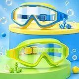 Findway Kinder Schwimmbrille 2 Pack, Schwimmbrille Kinder 4-16 Jahre, 180°Panorama Schwimmbrille mit UV-Schutz, Beschlagfrei Auslaufsicher, Schwimmbrillen mit Ohrstöpsel & Nasenclip für Jungen Mädchen