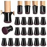 32 Stück Stuhlbeinkappen Rund, Schutzkappen für Stuhlbeine mit Filz, Schwarz Stuhlbeinschoner, Stuhlbein-Bodenschoner Keine Kratzer (Fit: 13-22.9 mm)