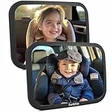 Funbliss 2er-Pack Baby-Autospiegel - wackelfest & bruchsicher, 360° einstellbarer Winkel, klare weite Sicht für rückwärtsgerichtete Babys, perfektes Baby-Reisezubehör & Autositz-Zubehör