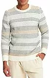 Leif Nelson Strickpullover Herren Rundhals (Weiß, Größe M) - Dünner Männer Strick Pullover für Winter & Sommer - Coole Crewneck Männer Pullover