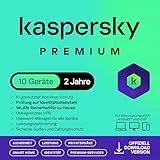 Kaspersky Premium Total Security 2025 | 10 Geräte | 2 Jahre | Anti-Phishing und Firewall | Unbegrenzter VPN | Passwort-Manager | Kindersicherung | 24/7 Unterstützung | PC/Mac/Mobile | Code per Email