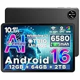 DOOGEE Tab A9 Tablet 10 Zoll Android 16, 12GB RAM+64GB ROM(TF 2TB) Gaming Tablet, Gemini AI, 6580mAh, Unisoc T310, Dual Speaker, 5G WiFi, 8MP Kamera, Bluetooth 5.0, Face ID, 3.5mm Kopfhöreranschluss
