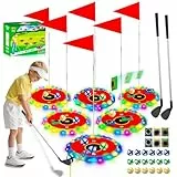 VATOS Leuchtendes Golfspielset für Kinder, 2-in-1-Golf- und Wurfspiel, 16 Bälle, 2 Schläger, 6 beleuchtete Ziele, Spielset für drinnen und draußen, Geschenk 3-8 Jahre