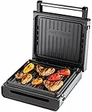 George Foreman Kontaktgrill & Panini- / Sandwichgrill [Smokeless - 87% weniger Rauch] Tischgrill (abnehmbare & spülmaschinengeeignete Grillplatten, 200°C Grilltemperatur, Edelstahlgehäuse) 28000-56