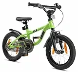 Löwenrad Kinderfahrrad für Jungen und Mädchen ab 3-4 Jahre | 14 Zoll Kinderrad mit Bremse | Fahrrad für Kinder | Grün