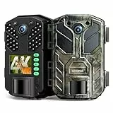 CEYOMUR Wildkamera, 4K HD Wildkamera mit Bewegungsmelder Nachtsicht, Wildtierkamera mit 2.0' LCD-Bildschirm IP66 Wasserdichter zur Tierbeobachtung