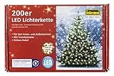 Idena LED Lichterkette für innen/außen, warm-weiß (200 LEDs, weiß, 1)