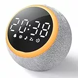Dreamegg White Noise Machine Baby, Klangmaschine für Erwachsene & Leichtschläfer, Wecker & Nachtlicht, 25 beruhigende Klänge Einschlafhilfe Babys Erwachsene, 7 Töne zum Aufwachen, Dimmbares Display