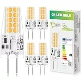 MUSUNIA g4 LED Lampen - 3W Birnen 3000K Warmweiß 300lm, Ersatz für 30W Halogenlampen,Kein Flackern Nicht Dimmbar, 12V AC/DC, 5er Pack