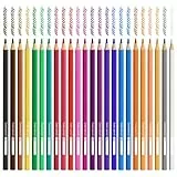 WISYOK Buntstifte Set 24 Farben, Sechseckige Farbstifte, Holzstifte, Colored Pencils im Kartonetui für Schulanfänger