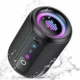 Tiksounds Bluetooth Lautsprecher, Kleine Musikbox Bluetooth 5.4, 15W Kraftvoller Bass, mit 12 Stunden Akkulaufzeit, TWS Stereo-Surround, IPX7 Wasserdicht, Outdoor Lautsprecher für Sport/Party/Reisen