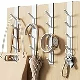 niffgaff Türhaken, vertikaler türhaken zum einhängen, kleiderhaken tür, haken zum einhängen, für Handtuch- und Kleiderbügel, Aluminium, weiß, 4er-Pack