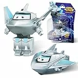 Super Wings Transformations-Flugzeug Traver, 2 in 1 Action Figur, 5 cm großes Flugzeug-Roboter-Spielzeug, Transformable Spielzeug für Jungen und Mädchen ab 3 Jahren, Silver