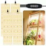 FIVAVA Pflanzenlampe LED Vollspektrum 4 Stück,540 LEDs Pflanzenleuchte mit 3/9/12H Zeitschaltuhr 10 Arten von Helligkeit,Pflanzenlicht für Zimmerpflanzen Gemüse und Blumen