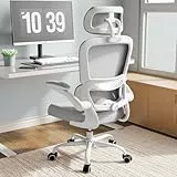 TRALT Bürostuhl Ergonomisch - Bürostuhl mit Verstellbare Lordosenstütze Kopfstütze Gaming Stuhl - Office Chair - Schreibtischstuhl Home Office Chair Ergonomic 150kg für Große Menschen Grau