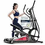 Crosstrainer für Zuhause, magnetischer Ellipsentrainer, ultraleise, Cardio, 32 Widerstandsstufen, Knob -Display, Steigung, Tablethalterung, App, bis 150 kg, 6 kg Schwungrad, 48 cm Schrittlänge, sCross