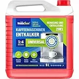 WoldoClean 2in1 Universal Entkalker Kaffeevollautomat 5L Flüssig - Kaffeemaschinen Entkalker mit Farbindikator, Flüssigentkalker für 40 Anwendungen