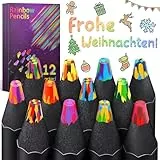 Maqhpu Adventskalender Füllung, 12 Farben Regenbogenstift, Adventskalender Kinder, Mitgebsel Kindergeburtstag, Buntstifte Stifte kinder, Bastelset Kinder ab 6 Jahre, Mädchen Geschenke 4-12 jahre