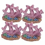 IMIKEYA 4 Stück Teiliges Aquarium Korallen aus Resin Realistische Mini Korallenpflanzen für Fischbecken Natürliche Unterwasserlandschaft Rosa Langlebig und Detailgetreu als Aquarium Deko