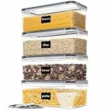 Vorratsdosen 4er Set 3,2L, Luftdicht, BPA-frei mit Etiketten & Stift