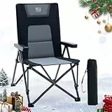 TIMBER RIDGE Campingstuhl Faltbar 260 KG Belastbar 4 Positionen verstellbar Klappstuhl Gepolstert Hohe Lehne mit Tragetasche Camping Stuhl Gartenstuhl für Garten Balkon Wohnmobil Picknick
