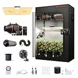 Spider Farmer 60x120x180cm Growzelt Komplett Set SF2000 200W LED Pflanzenlampe Vollspektrum Grow Lampe GrowZelt Kit 100mm/4 Inch Rohrventilator mit GGS Temp Feucht Controller