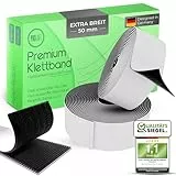 ProUnit® Klettband selbstklebend Extra Stark (5m x 50mm Schwarz) Vielseitig einsetzbar. Klettverschluss selbstklebend klebe Klettband Klett Klebeband