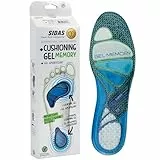 Sidas Cushioning Gel Memory Einlegesohlen, Gel-Einlegesohlen mit Formgedächtnis, Komfort den ganzen Tag, Reduzierung der Muskelermüdung, Blau, XL 44-45