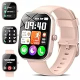 Smartwatch Herren Damen, 1,91'HD Touch Fitnessuhr mit Bluetooth Anrufe, 120+ Sportmodi Fitness Tracker mit Herzfrequenz SpO2 Schlafmonitor Schrittzähler, IP68 Wasserdicht Smart Watch. Roségold