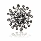 OOTSR Broschen für Frauen Kristall,Durchbrochene geometrische Kristall Brosche Schmuck,Damen Hochzeit Blumenstrauß Broschen Pin für Geburtstag,Party,Jahrestag(Schwarz)
