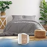 Samthus Bettwäsche 140x200 Baumwolle Satin - Oeko-Tex Made In Green - Himmlisch weicher Schlaf - Bettwäsche-Set mit 1x Bettbezug 140x200 + 1x Kissenbezug 70x90 - Duvet Cover - Grau