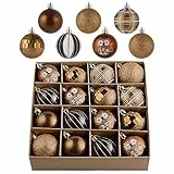 Valery Madelyn Weihnachtskugeln 16 Stücke 6cm Christbaumkugeln Weihnachtskugel Geschenkpaket Weihnachtsdeko mit Aufhänger Weihnachtsbaumschmuck Wald Thema